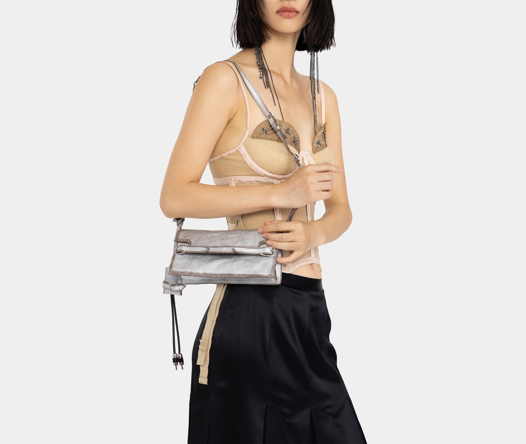 CANAL ST CLUTCH - DISTRESSED SILVER