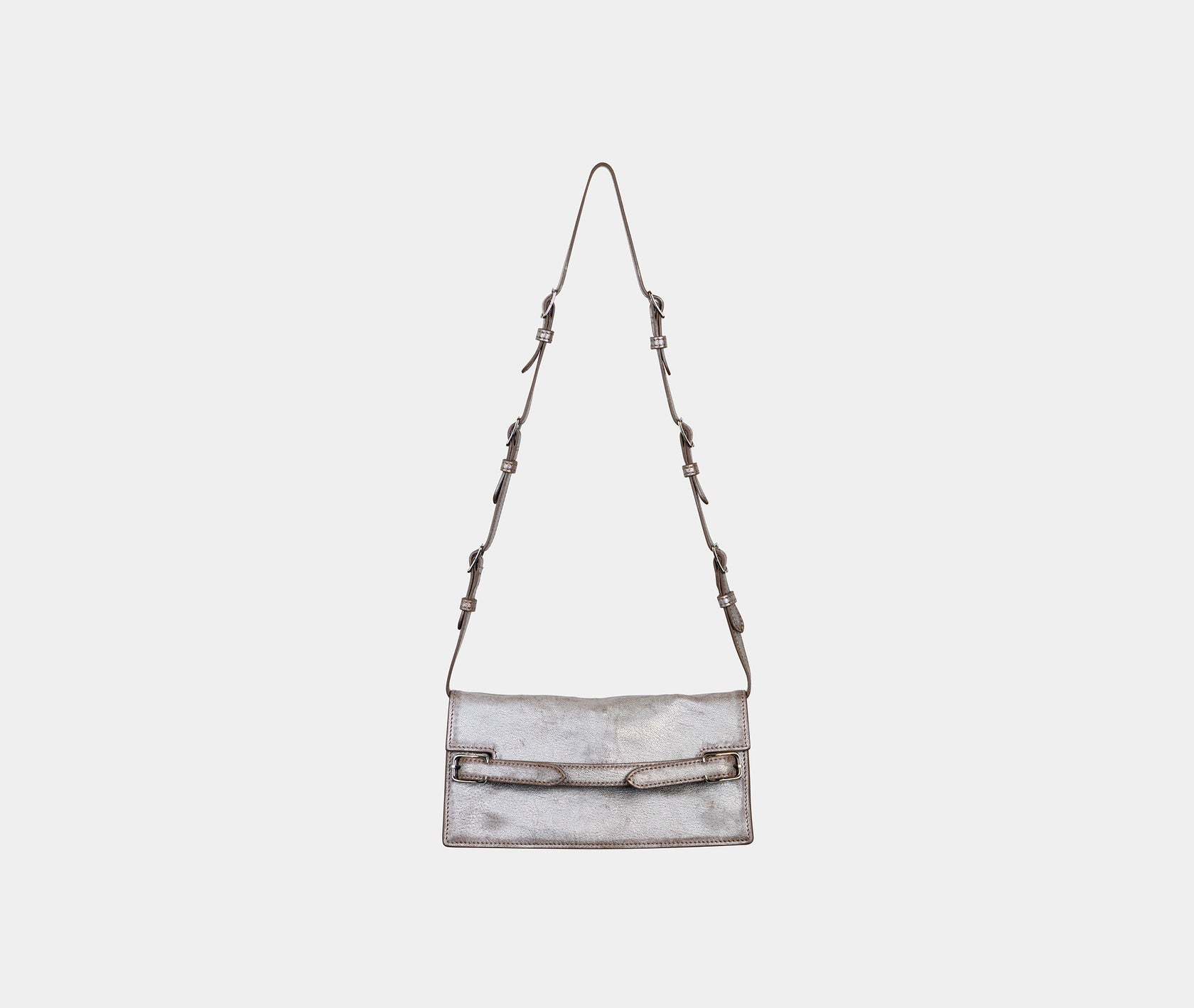 CANAL ST CLUTCH - DISTRESSED SILVER